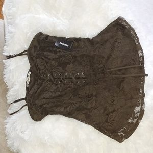 EXPRESS lace peplum Tank Top